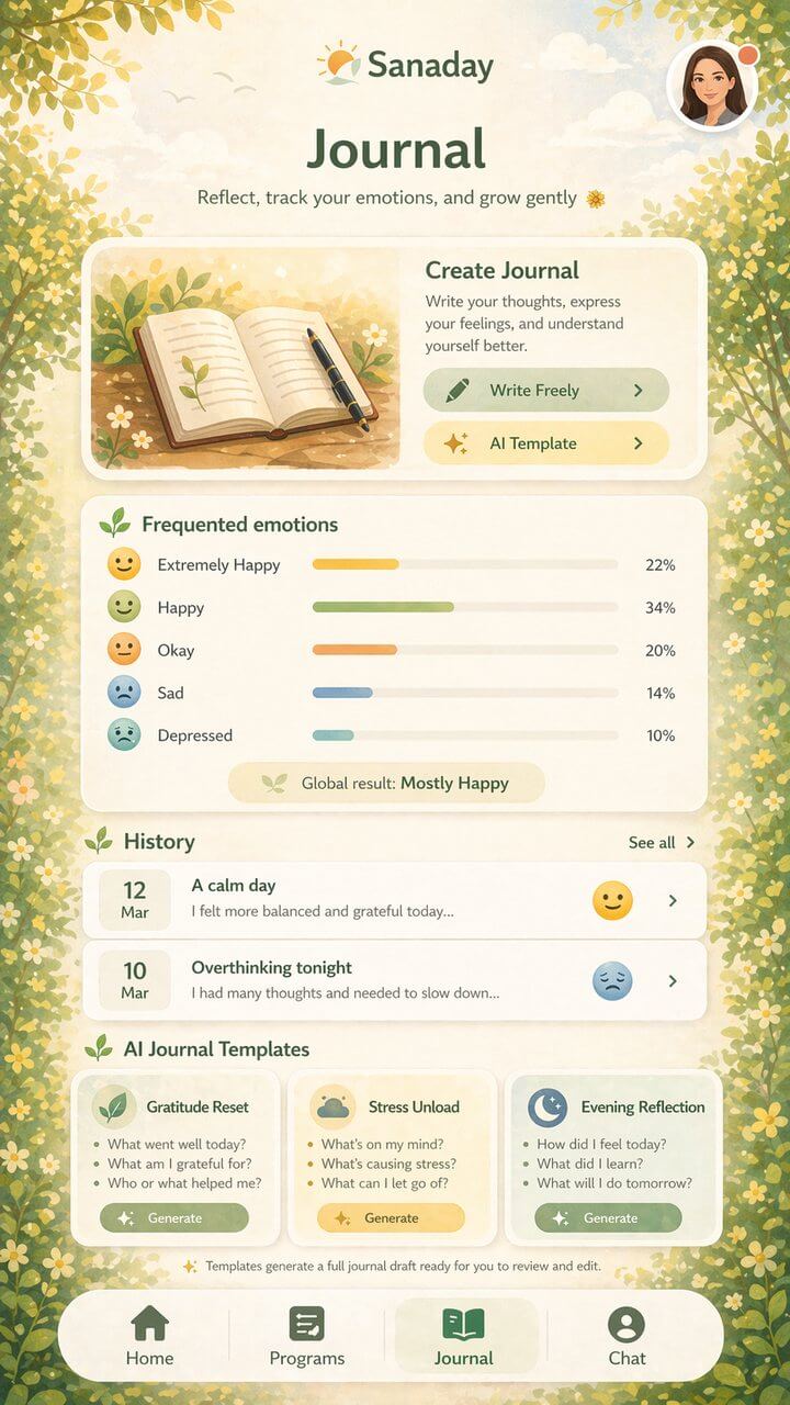 Sanaday journal émotionnel